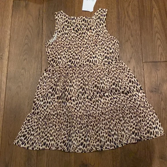 Love, fire Kids leopard tiered print dress. BNWT - Picture 3 of 6